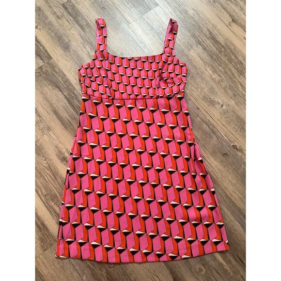 Diane Von Furstenberg x Target Mini Shift Dress in Pink Modern Geo Size 6 NWOT - Picture 2 of 6